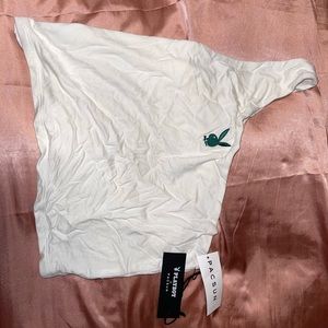 Playboy 1 shoulder crop top